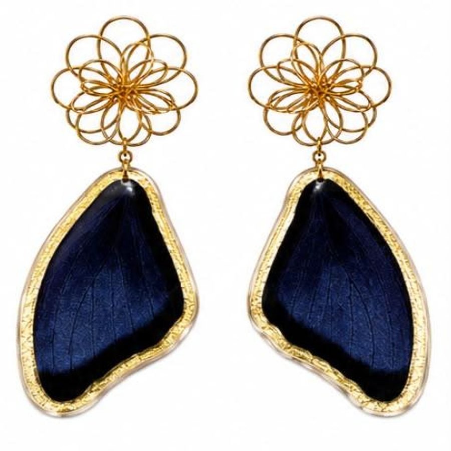 Pendientes Amatista, alas de mariposa auténticas